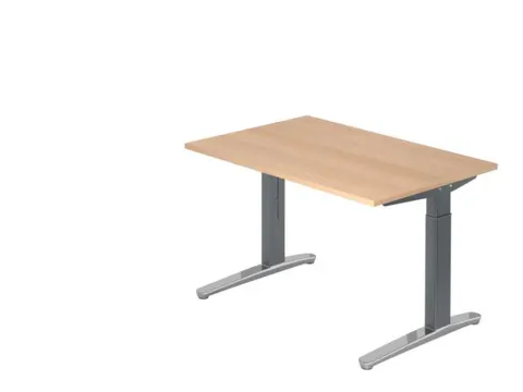 In hoogte verstelbaar bureau,HxBxD 680-850x1200x800mm,blad eiken