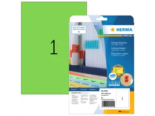 HERMA 4424 Verwijderbare etiketten A4 210x297mm Groen 20 stuks - 1