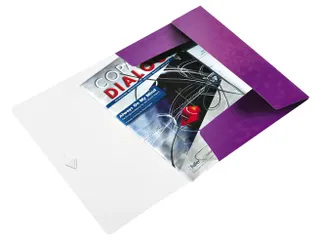 Elastomap Leitz WOW 3-kleps A4 Polypropyleen paars - 3