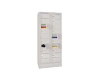 Wasgoedkast 1850x770x500 2x10 Vakken Sokkel Ral7035 Front Ral7035