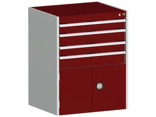 ladekast HxBxD 1000x800x750mm 5laden romp RAL7035 front RAL3004 - 1