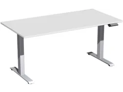 Elektrisch ihv bureau,HxBxD 630-1280x1600x800mm,blad lichtgrijs
