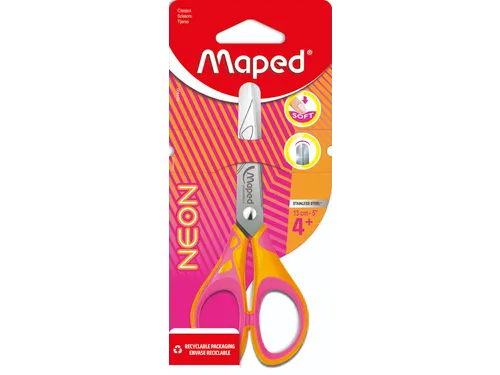 Kinderschaar Maped Pulse Soft Neon 13cm assorti op blister