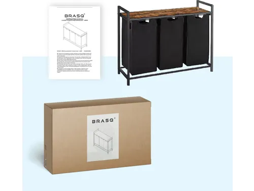 Wasmand 3 vakken Zwart LB300
