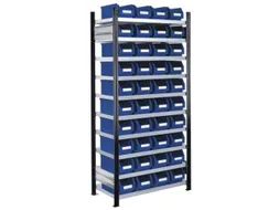 Bakkenstelling 2000x1000x400mm 40bakken PE blauw vakl. 125kg eenzijdig