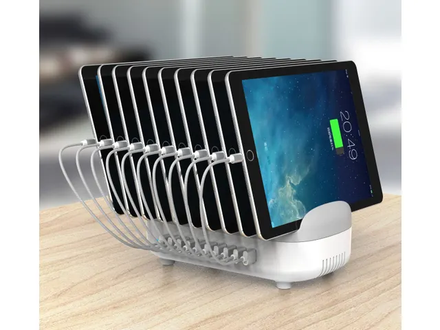 Compulocks 10PUSBDKS-UK, Vrijstaand, Grijs, Wit, Contact, 2,4 A, 100 -