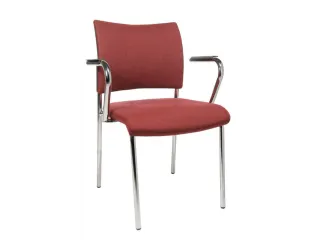 Bezoekersstoel Armleuningen Stof Bordeaux 430x480x450mm - 1