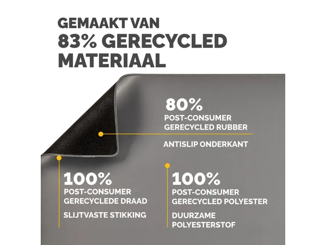 Bureau-onderlegger Fellowes Breyta grijs 80x40cm