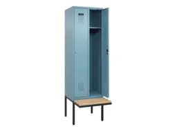 locker met bank,HxBxD 2120x600x815mm,2vak,vak B 300mm,cilinderslot