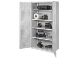 Materiaalkast Geperf Deuren 1950x1000x600mm 4legborden Ral7035
