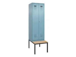 PBM-locker met bank,HxBxD 2120x600x815mm,2vak,vak B 300mm - 2