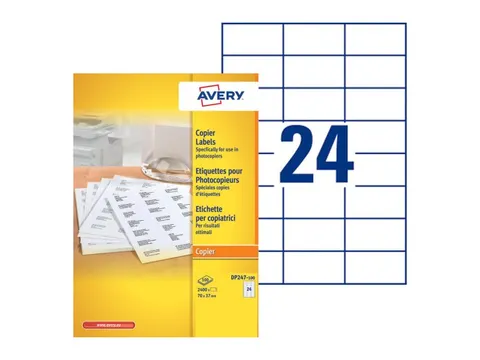 Etiket Avery DP247-100 70x37mm wit 2400stuks
