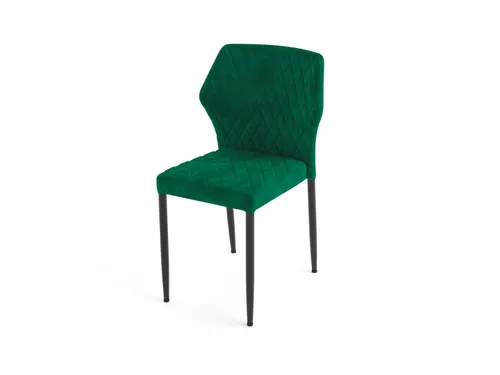 Stapelstoel,4Voeten Zwart,Zitting Velours Groen,Rug Velours Groen