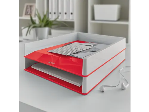 Brievenbak Leitz WOW A4 wit/rood
