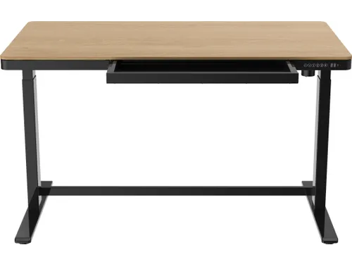 Zit-Sta Werkplek Zwart 140cm Whitewash eiken Elektrisch Verstelbaar