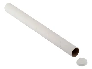 Verzendkoker CleverPack rond A0 +doppen 850x50x1.5 wit 5stuks - 3