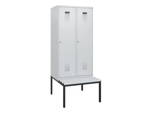 locker met bank,HxBxD 1950x800x815mm,2vak,vak B 400mm,cilinderslot