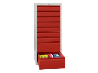 ladekast,HxBxD 1200x500x600mm,9lade(n),cil.-slot,RAL7035,front RAL3000 - 2