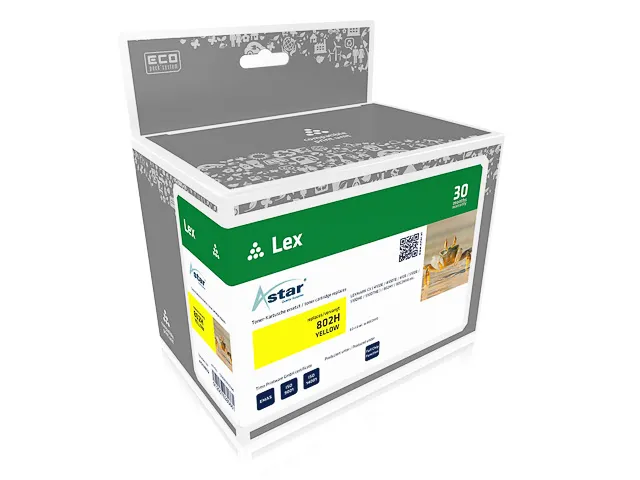 AS13802 Astar Lexmark 80C2HY0 CX toner geel rebuilt 3000pagina's chip