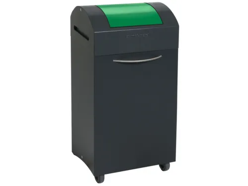 Afvalbak 60 Liter 790x380x320mm Plaatstaal 2 Wielen Klep Groen