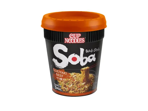 Noodles Nissin Soba sukiyaki beef cup
