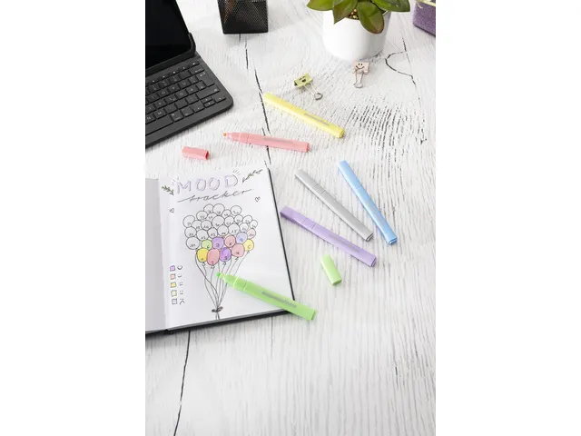 Markeerstift Eberhard Faber Pastel 6st. vierkant in etui