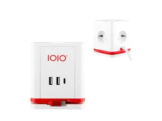 IOIO Stekkerdoos Kubus SW1000 3-voudig + 3x USB Wit - 4
