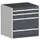 ladekast HxBxD 800x800x650mm 4laden zware lasten RAL7035 front RAL7016