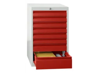 ladekast,HxBxD 600x500x600mm,5lade(n),cil.-slot,RAL7035,front RAL3000 - 2