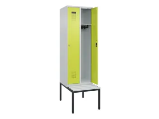 locker met bank,HxBxD 2120x600x815mm,2vak,vak B 300mm,cilinderslot - 1
