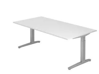 In hoogte verstelbaar bureau,HxBxD 680-850x2000x1000mm,blad wit - 1