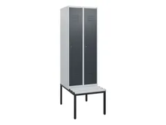 locker met bank,HxBxD 1950x600x815mm,2vak,vak B 300mm,cil.-slot
