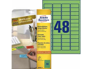 Gekleurde etiketten Avery Zweckform 45.7x21.2mm Groen 960 stuks - 1