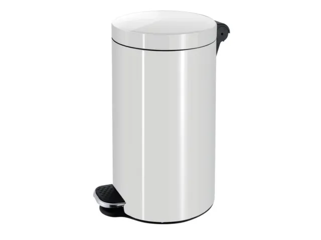 pedaalemmer,30l,HxØ 650x300mm,binnenbak kunststof,romp staal wit