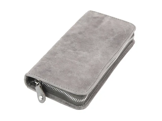 Etui Alassio hunterleer grijs 17x8x2,5cm