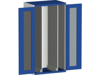 verticale kast,HxBxD 2000x1050x650mm,vensterdeur,2uittrekwanden - 1
