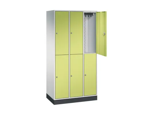 Dubbeldekse garderobekast,RAL 7035/RDS1108060,HxBxD 1950x920x500mm