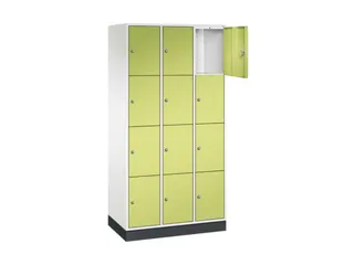 lockerkast,HxBxD 1950x920x500mm,3x4vakken,cil.-slot,sokkel - 1