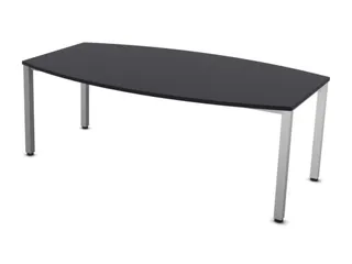 vergadertafel HxBxD 74x200x120cm vatvormig CC-zwart alu - 3