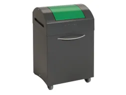 Afvalbak 45 Liter 650x380x320mm Plaatstaal 2 Wielen Klep Groen