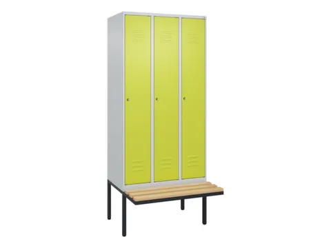 locker met bank,HxBxD 2120x900x815mm,3vak,vak B 300mm,cil.-slot
