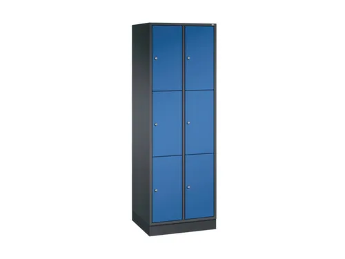 lockerkast,HxBxD 1950x620x500mm,2x3vakken,cil.-slot,sokkel