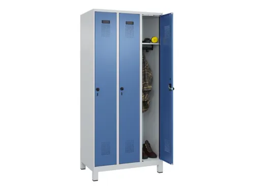 locker,HxBxD 1950x900x500mm,3vak,vak B 300mm,draaigrendel,voeten