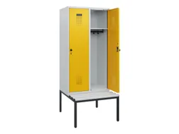 locker met bank,HxBxD 1950x800x815mm,2vak,vak B 400mm,draaigrendel
