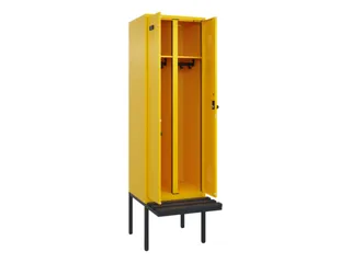 locker met bank,voor scheiding van kleding,HxBxD 2120x600x815mm,2vak - 1