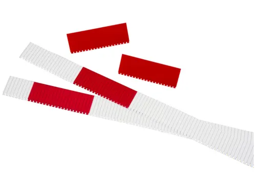 insteekbord,HxB 27x76mm,kunststof,rood transparant