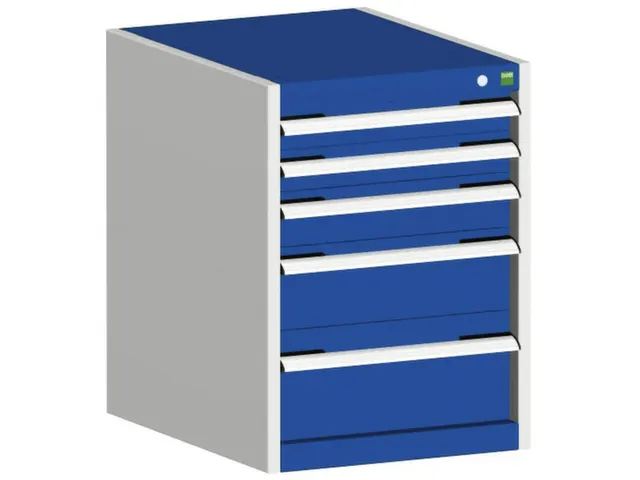 ladekast HxBxD 700x525x525mm 5laden romp RAL7035 front RAL5010