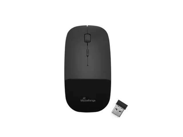 MROS215 Optische muis 3 knoppen silent-click draadloos Zwart glans