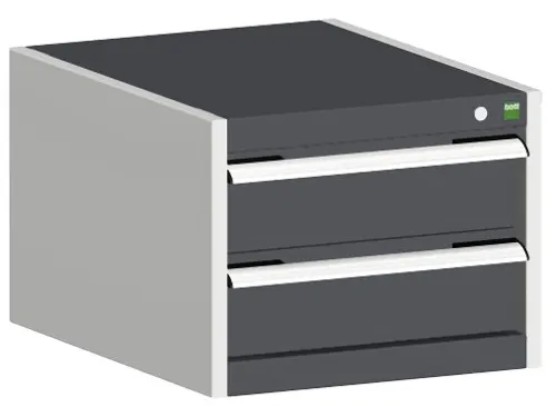 ladekast HxBxD 400x525x650mm 2laden RAL7035 front RAL7016