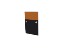 baliepaneel,v. bureau,aanbouw rechts,B 800mm,CC-zwart,BN3005-geel